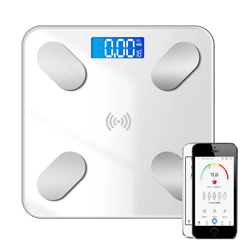 Smart Body Fat Scale lcd цифровой беспроводной телефон получить ИМТ монитор веса анализатор здоровья фитнес похудение инструменты весы - Цвет: White