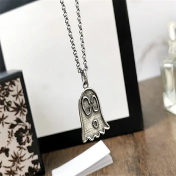 

1: 1 925 Sterling Silver High Quality Retro Style Pendant Necklace Women Logo Original Model Western Style Jewelry Holiday Gift