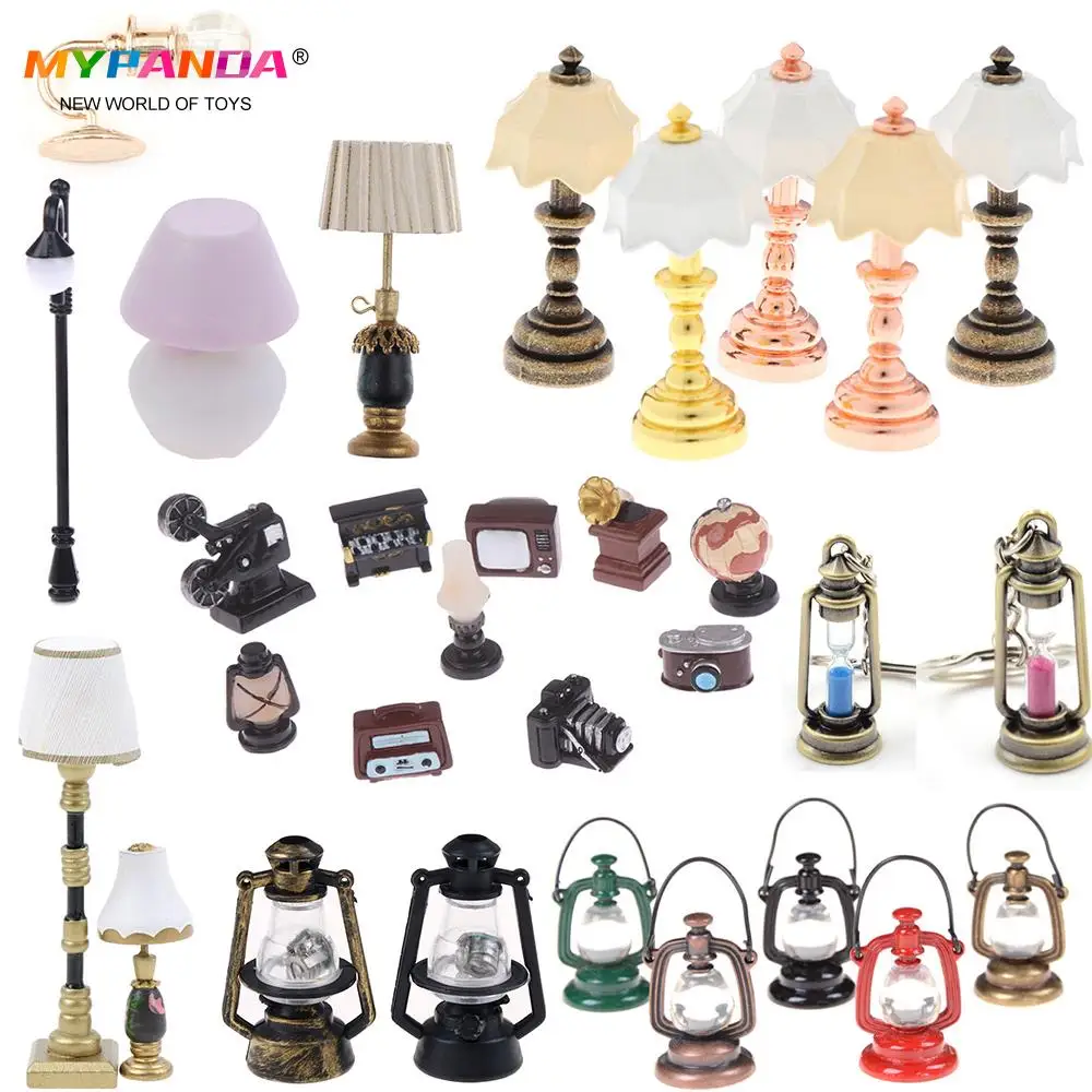 1pcs Retro Oil Lamp Room Dollhouse Miniature Model House Home Decor Random Gift for sale online 