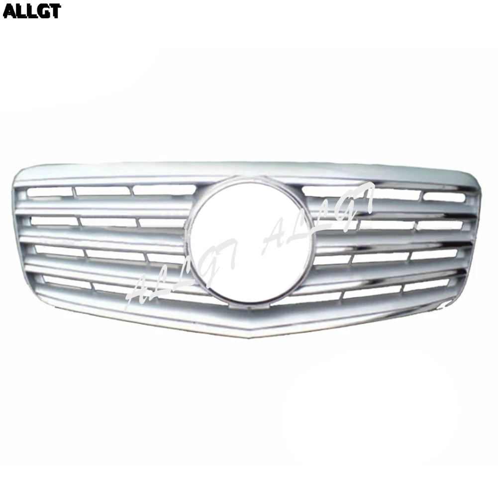 Для Mercedes-Benz E-Class W211 E200 E240 E280 E320 2007 2008 2009 Передняя Центральная решетка бампера черная серебристая отделка