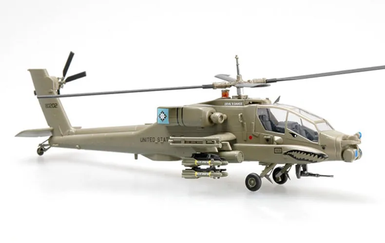 Армия США AH-64A Apache Штурмовик вертолет 88-0202 Готовая модель Коллекция 1: 72
