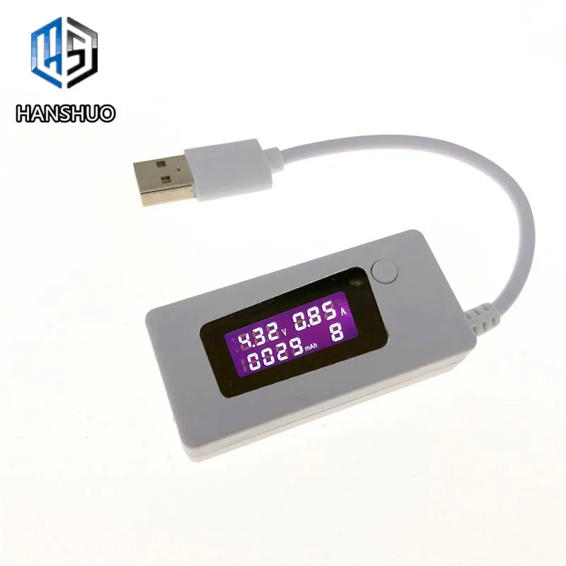 ЖК-дисплей Micro USB зарядное устройство для батарей ёмкость Напряжение Ток Тестер Метр Детектор+ нагрузочный резистор 2A/1A с переключателем