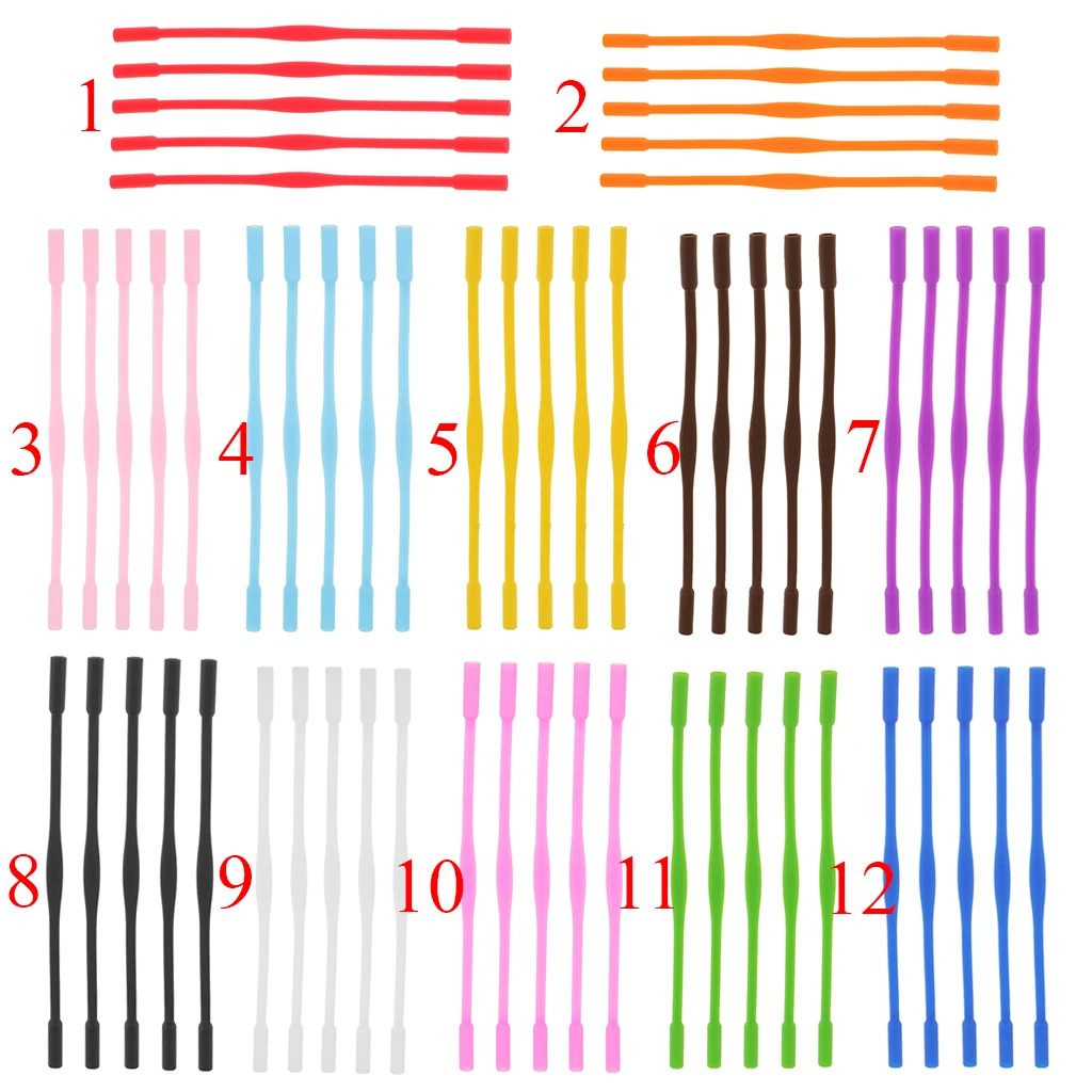 5pcs Kids Eye Glasses Strap Anti-slip Elastic Silicone Eyeglasses Sports Band Cord Holder Lanyard