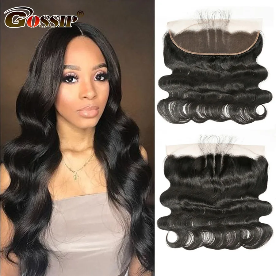 Волнистое тело 13 × 4 кружевное фронтальное закрытие естественный цвет сплетник