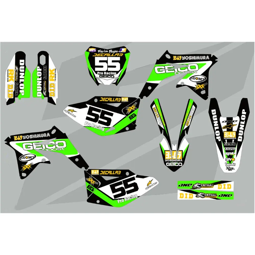

for Suzuki RMZ450 2008-2017 New Full Graphics Decals Stickers Custom Number Name Glossy Bright Stickers Waterproof