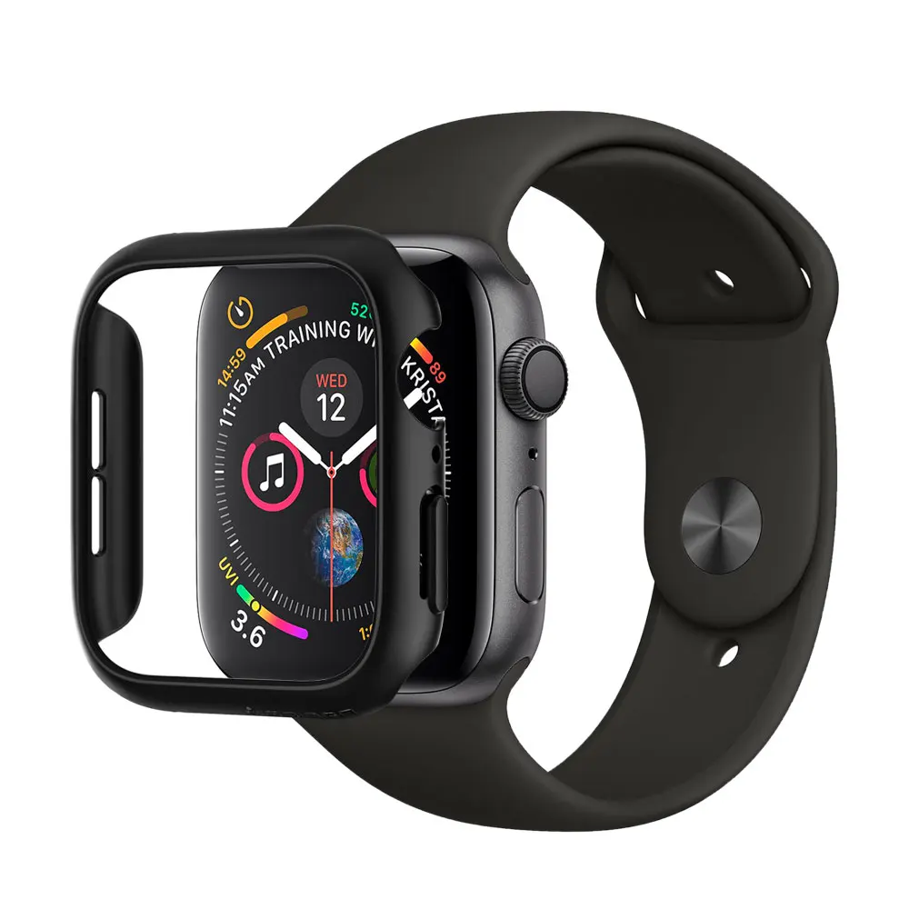 Spigen тонкий подходят для наручных часов Apple Watch 5/4(44 мм) чехол форма-Подогнанный Дизайн Жесткий Поликарбонат Материал гладкая отделка Тонкий чехол Крышка