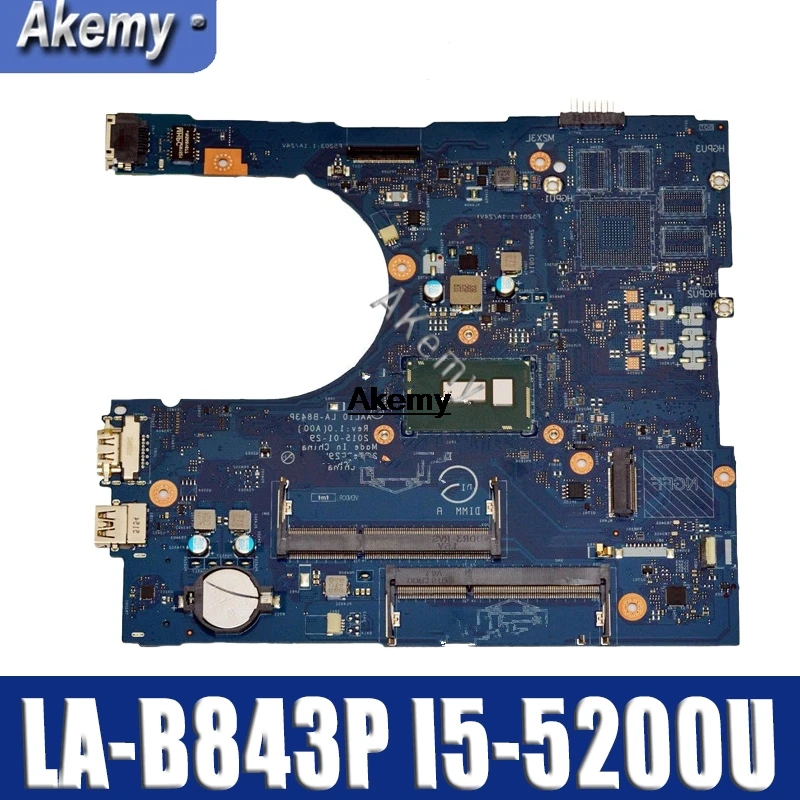 

CN-0FRV68 LA-B843P For Dell Inspiron 5458 5558 5758 W/ i5-5200U 2.2GHz DDR3L SDRAM Laptop Motherboard FRV68 0FRV68