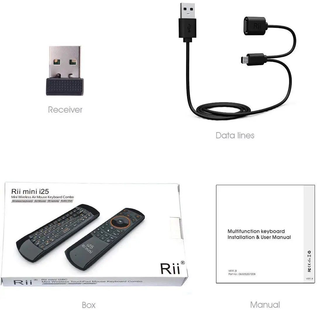 Rii мини I25A Многофункциональная портативная беспроводная мышь 2,4G русская английская клавиатура I25 пульт дистанционного управления для Android tv пульт дистанционного управления