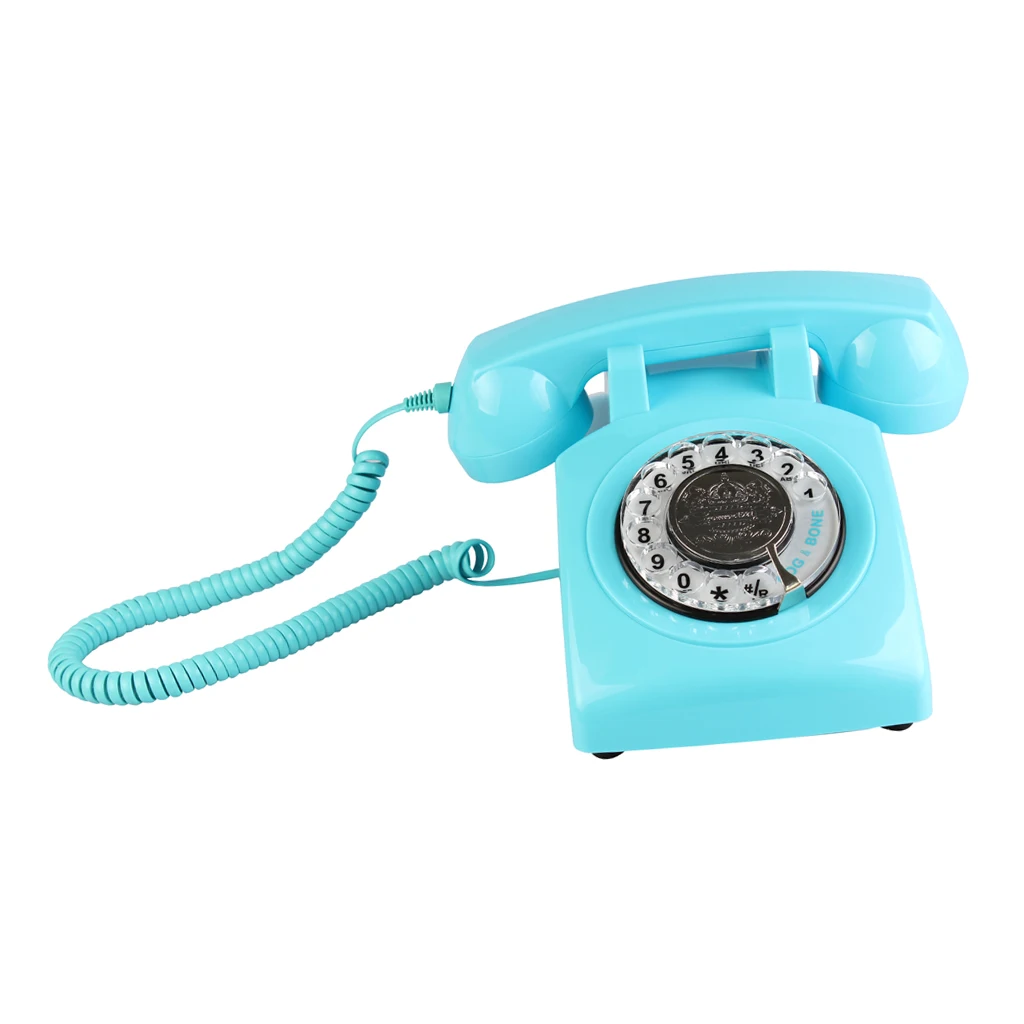 Retro Design 1970's Classic Style desk phone Landline Rotary Dial Telephone for Home Office