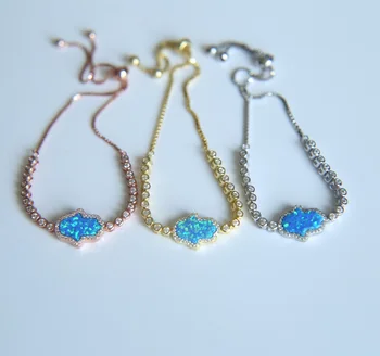 

blue fire opal stone hamsa hand charm tennis chain gold rose silver 3 colors 925 sterling silver high quality bracelet