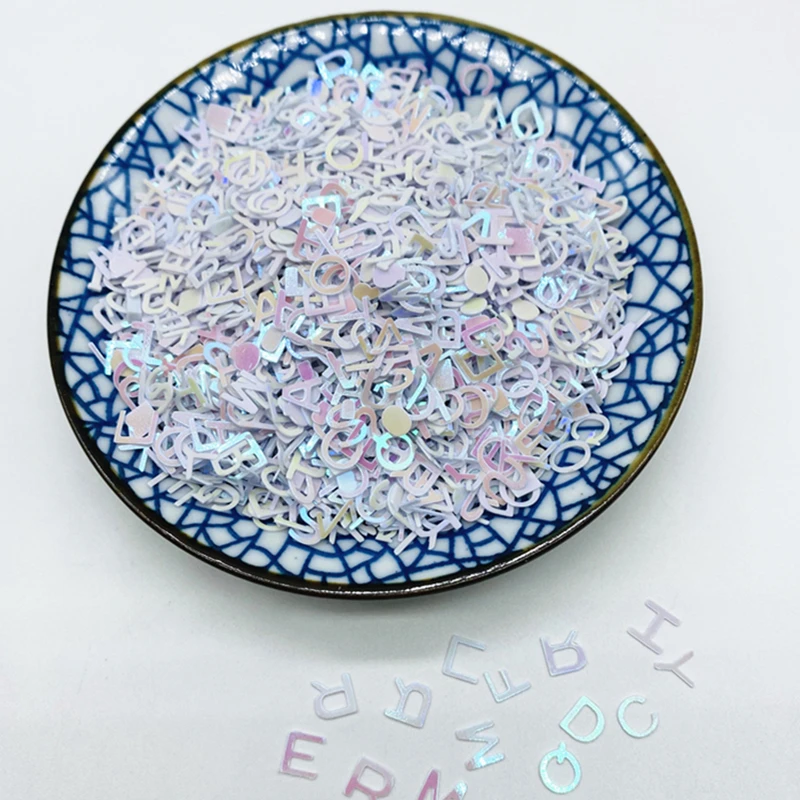6mm PVC Sequins Letter Sequins Flat Loose Glitter Sequin Paillettes Sewing Craft DIY Scrapbooking Glitter Craft 1000pcs/Lot