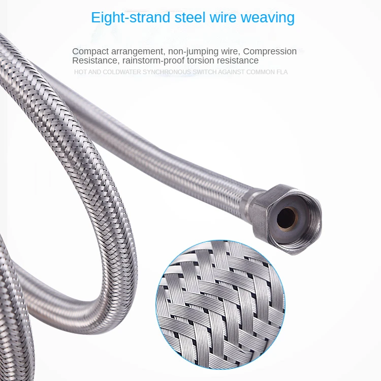 304 stainless steel braided hose Hutch Basin Toilet Water Heater Hose Double-headed Screw Stainless Steel Hot and cold water in