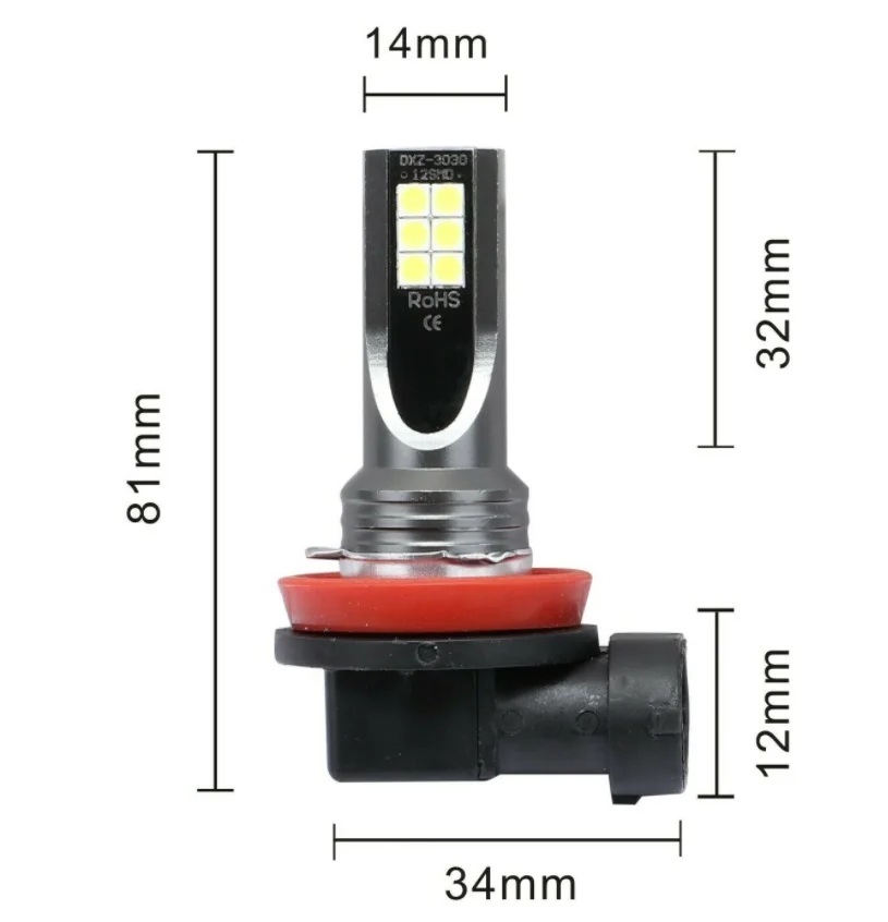 2 шт. H8 H11 Led HB4 9006 HB3 9005 Противотуманные фары лампы 3030SMD 1200LM 6000K белый автомобиль вождения ходовая лампа автоматические светодиоды свет 12 В 24 В