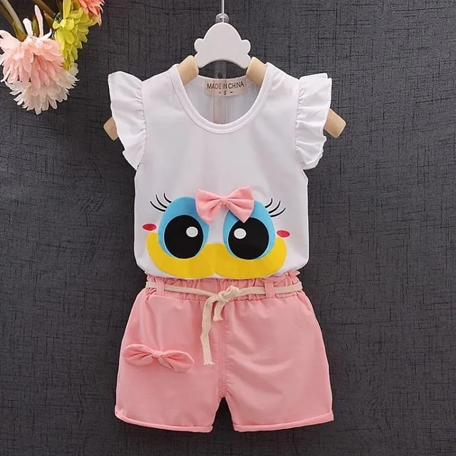 New Baby Girls Clothing Outfits Brand Summer Newborn Infant Sleeveless T-shirt Shorts 2pc/Sets Clothes Casual Sports Tracksuits Gongzhu V White