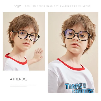 

Fashion Anti-blue Glasses Boy Girls Irregular Border Computer Glasses Transparent Eyeglasses Learning Mirror For Children
