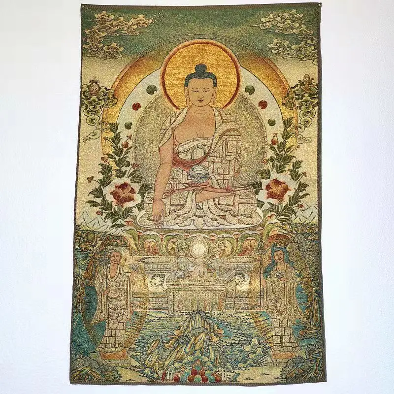 

Herbalist Buddha Tibetan Embroidery Painting, Home Decoration, Mural, 3 Options