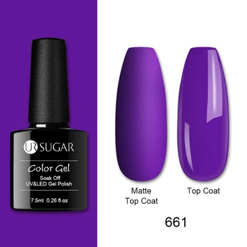 

UR SUGAR 7.5ml Gel Nail Polish Purple Series Glitter Color Semi Permanant UV Nail Vernis Soak Off Gel Base Top Coat Gel Varnish
