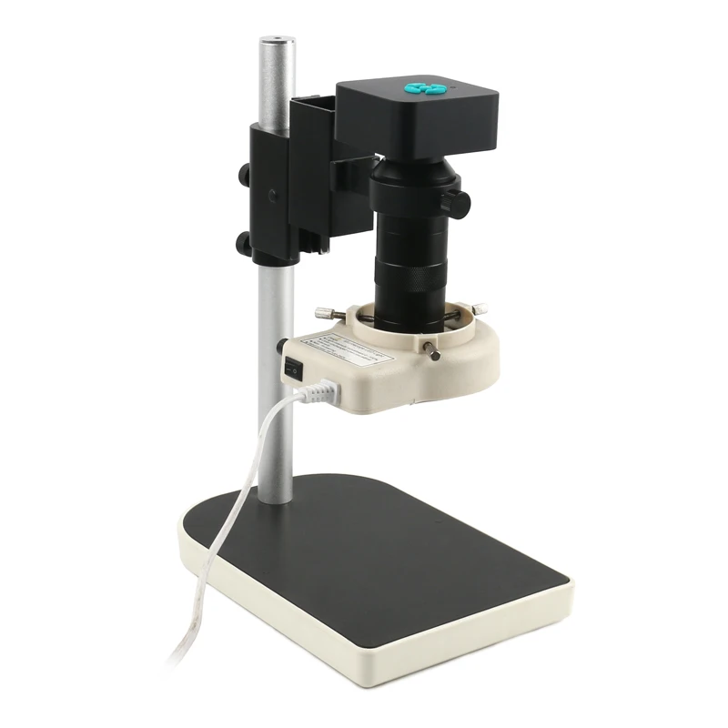 

1080P SONY IMX185 HDMI Industrial Digital Video Microscope Camera + 100X C mount Lens + 56 LED Ring Light + Stand For PCB