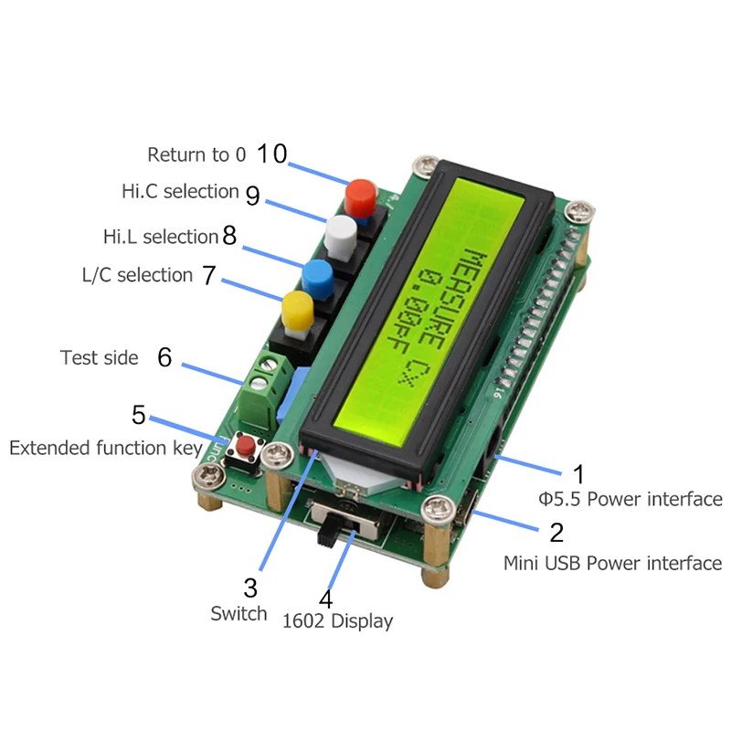 Lc100-A цифровой ЖК-дисплей высокоточный инструмент для измерения емкости и индуктивности метр конденсатор тестер частоты 1Pf-100Mf 1Uh-100H Lc100-A+ Te