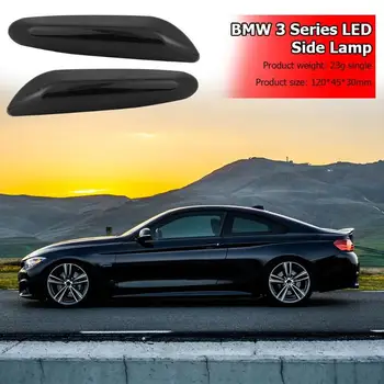 

New Portable 1 Pair Smoked Lens LED Front Fender Side Marker Lights for BMW E82 E88 E46 with Light Bulb 120*45*30mm Dropship