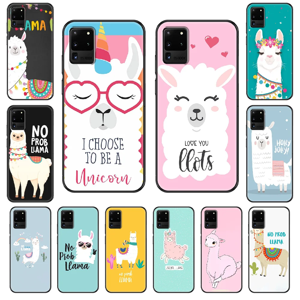 Alpacas No Prob Lama чехол для телефона Samsung Galaxy S 3 4 5 6 7 8 9 10 E Plus Lite Edge black art hoesjes силиконовый |
