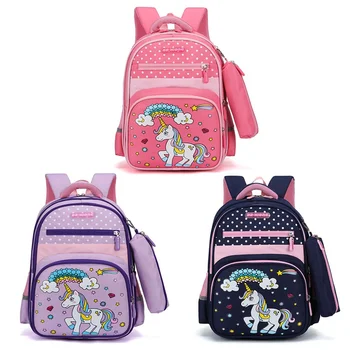 

Children Cartoon Unicorn Backpack Pony Primary Junior High School BookBag Double Shoulder Bag Student Backpack Dropship New