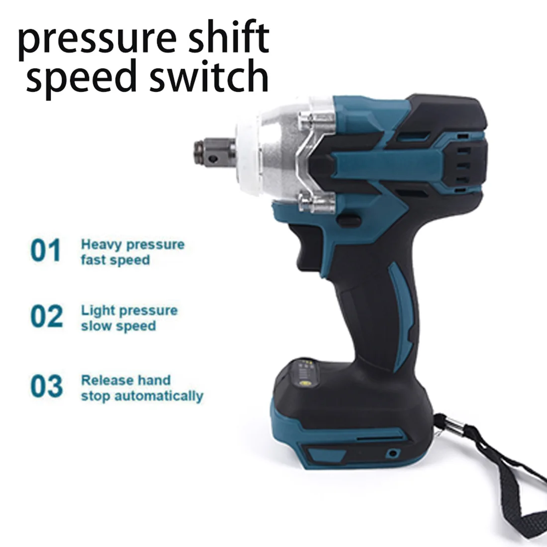 

Brushless Electric Impact Wrench Tungsten Steel Shaft Rechargeable Battery Construction Shelves Power Wrench Tools