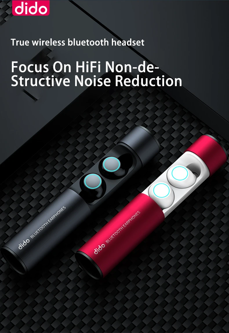 Dido TWS 5,0 Bluetooth наушники 3D стерео беспроводные наушники с двойным микрофоном водонепроницаемые беговые беспроводные HIFI наушники