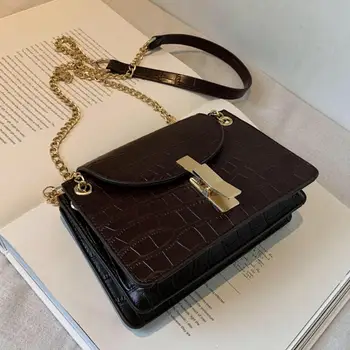 

Crocodile Pattern Flap Crossbody Bag 2020 New High Quality PU Leather Women's Designer Handbag Chain Shoulder Messenger Bolsas