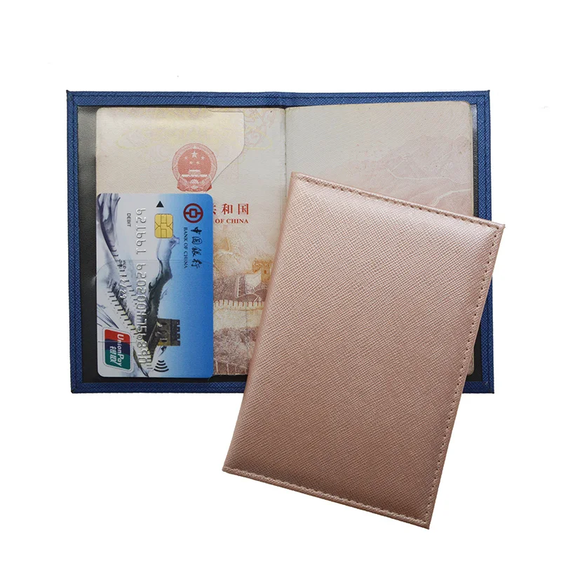 Plain PU Leather Safiano Cross Pattern Bussiness Passport Holder ID Card holder Universal Passport Covers passport holder id card holder card holder