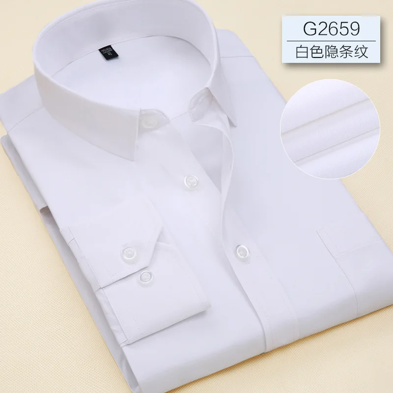 2659 Новая весенняя модная повседневная рубашка размера плюс 5XL 6XL 7XL 8XL легкая в уходе полосатая саржевая Мужская рубашка с длинным рукавом большая синяя красная - Цвет: 2659
