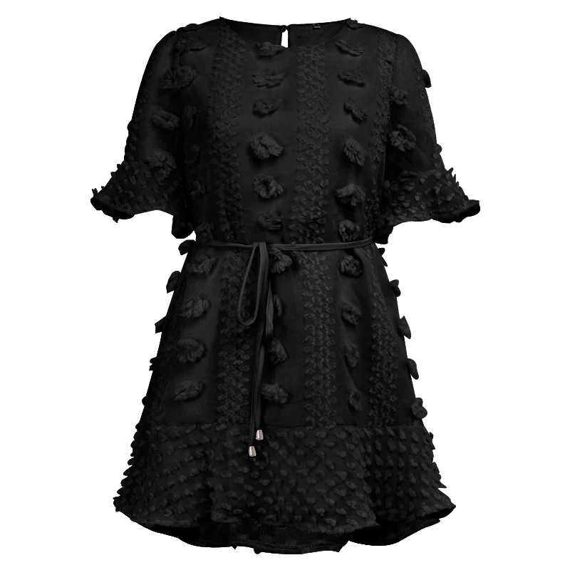 Ruched A-Line мини-платье женское пляжное платье с оборками и рукавом женское базовое платье с круглым вырезом летнее пляжное мини-платье Sukienka Vestidos