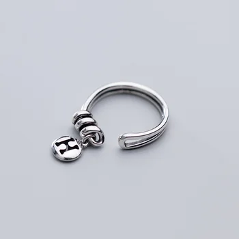 

New Open Personality S925 Silver Ring Women H Letter Pendant Double Layer Hexagram Pendant Silver Opening Adjustable Ring