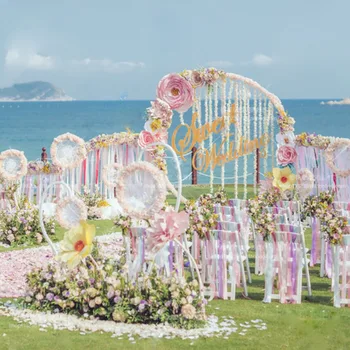 

Large wedding backdrop flower ring structure with upright stands ,DIY wedding circle frame size 2.4m to 3.15m optional