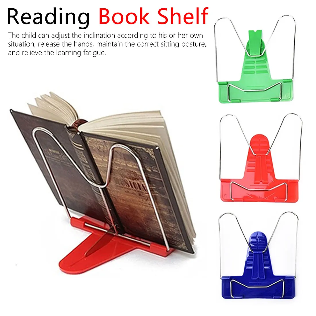 

Reading Book Shelf Portable Foldable Adjustable Bookend Stand Reading Book Stand Document Holder