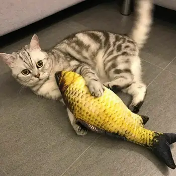 

Artificial Fish Shape Simulation Plush Pet Cat Chewing Cat Toy Fish Catnip Toy Interactive Training Kitten Cat Toy