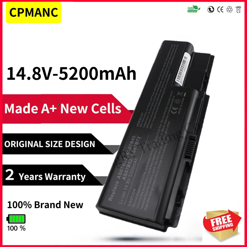

Новый 8-ячеечный Аккумулятор для ноутбука Acer Aspire 5720 5730 5739 5910g 5920 5930G 5935 5942 6530 6920 6930 7220 AS07B31 AS07B41 AS07B71