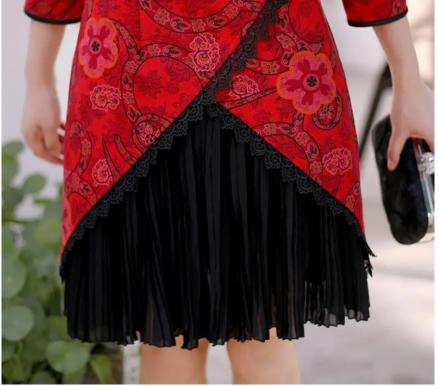 Длинные платья аозай средней длины, современные 2019 Женские винтажные Цветочные Вьетнамки, одежда, форма, красивое платье с разрезом