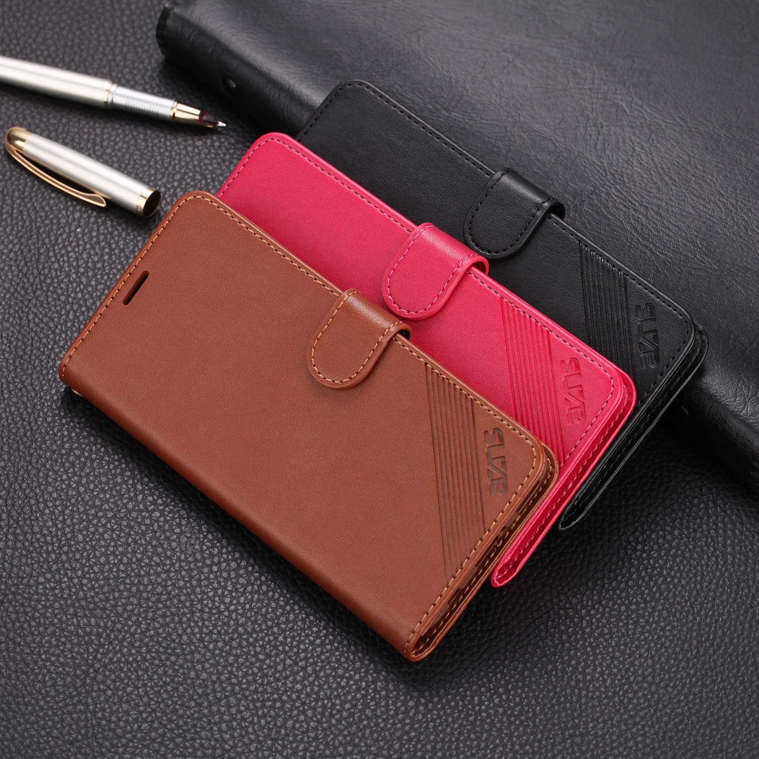 

Azns Wallet Phone Case For Huawei Mate 30 Lite Cases Cover PU Flip 6.26 Inch Case For Nova 5I Pro Business Shell