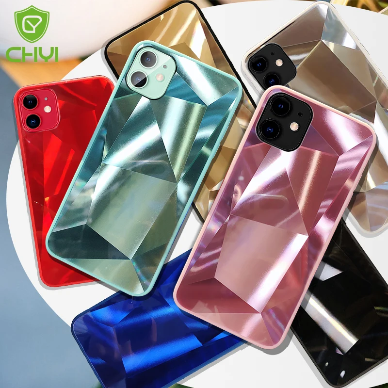 

diamond case for iphone 11 pro xr xs max 7 8 6s plus cover funda etui accessories coque luxury soft edge pc back shell