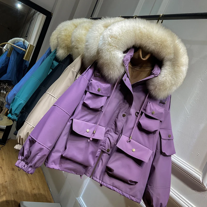 Nerazzurri Winter warm maxi faux fur coat women