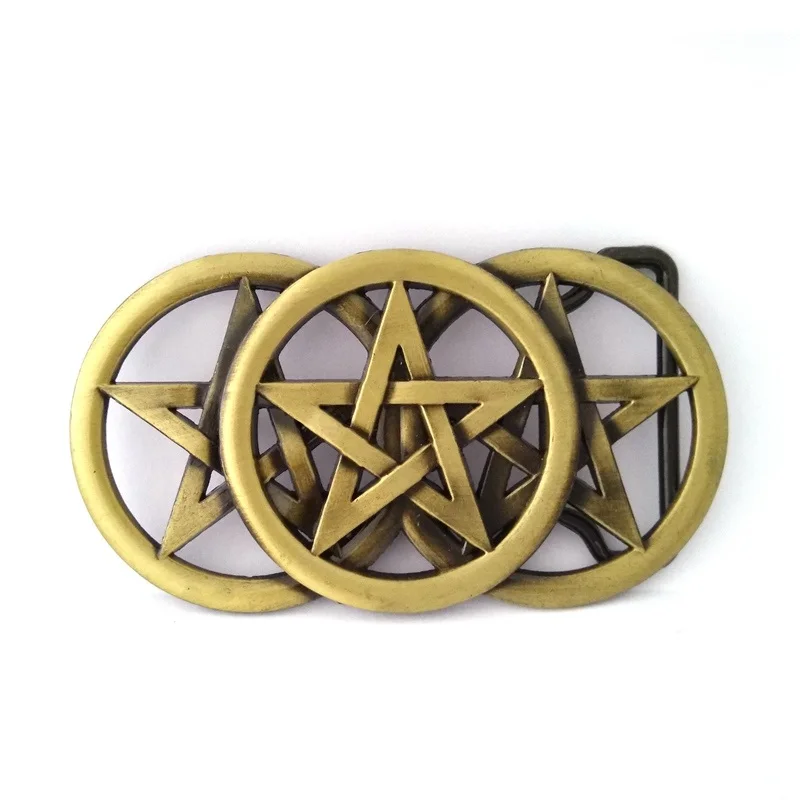 Antique Bronze 3 Stars in Circles Metal Men's Belt Buckle for Casual Jeans Western Cowboy DIY Accessories Drop Shipping Welcome |