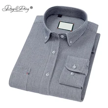 DAVYDAISY осень Новое поступление хлопок мужская рубашка оксфорд с длинным рукавом Повседневная полосатая клетчатая брендовая одежда 12 цветов DS349