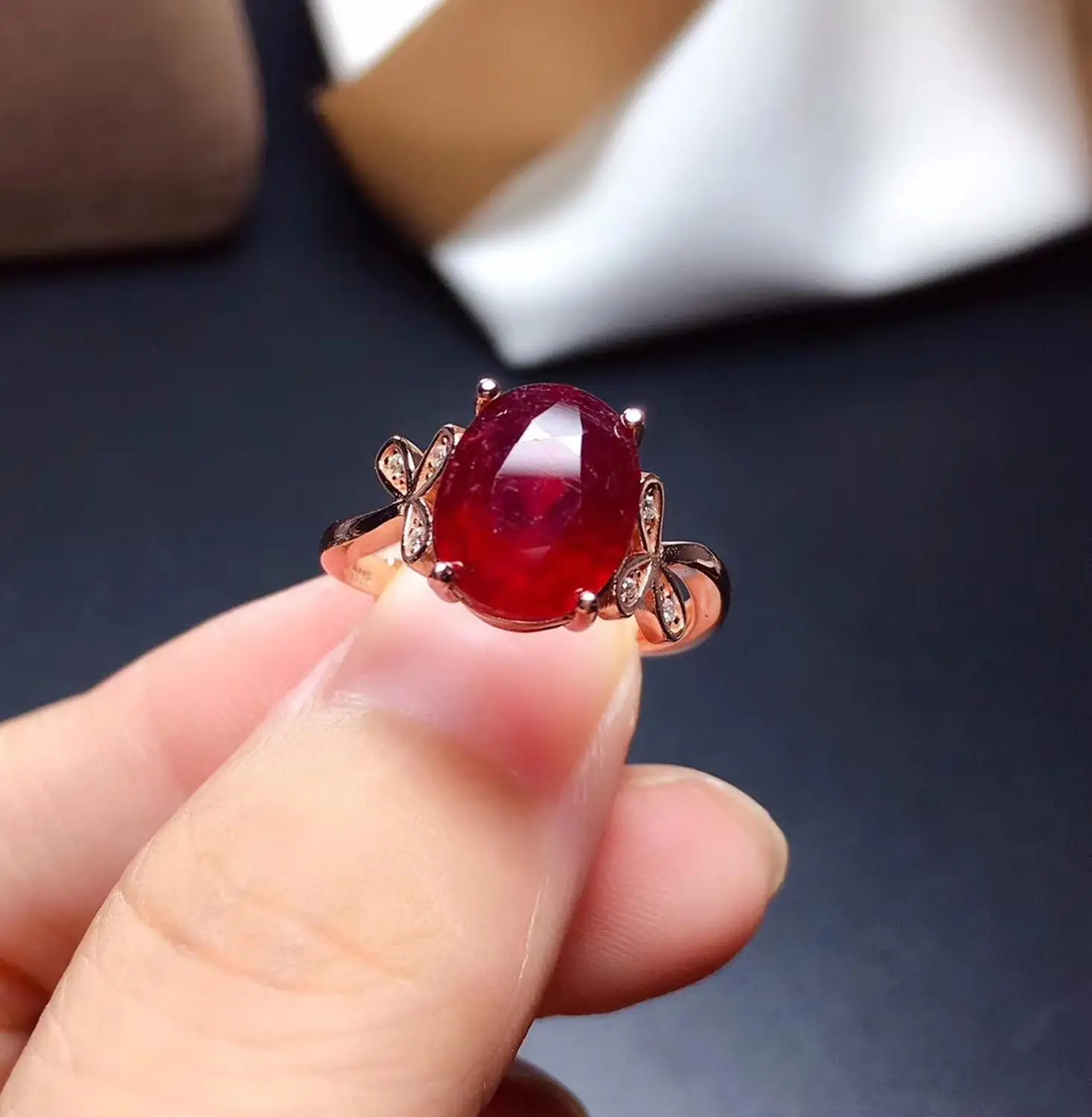 

fashion Ruby gemstone ring for women silver fine jewelry certified natural gem good color party birthstone good luck gift