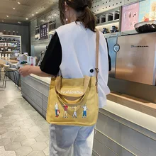 Крутая Холщовая Сумка с принтом, женская сумка на одно плечо, модная сумка через плечо, школьная сумка, тканевая сумка