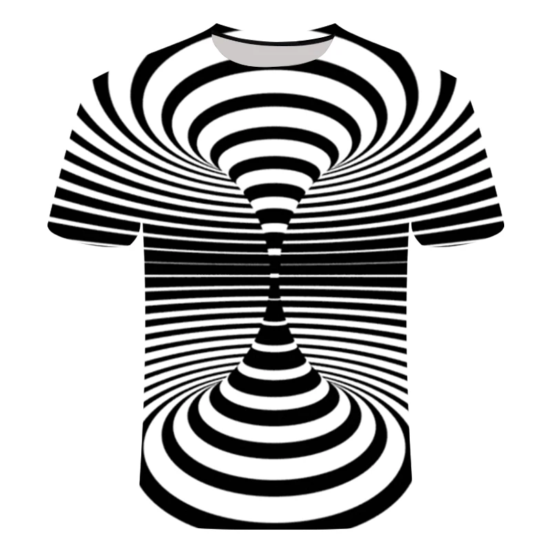 Vertigo гипнотическая печать 3d футболка Unisxe Забавные футболки с коротким рукавом мужские топы Мужские 3D футболки одежда Aaian Размер