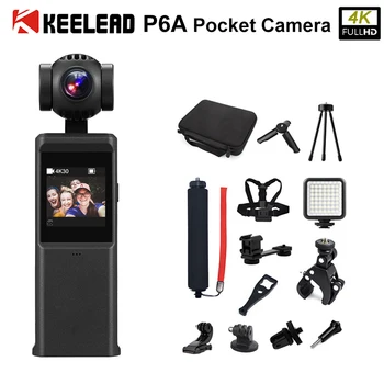 

P6A Pocket Gimbal Handheld with 3 Axis Gimbal Stabilizer Camera 4K WIFI UHD 30fps HI3559V200+IMX258 Video Smart Track Micro Cam