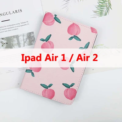 Для Ipad Ipad Air 1 2 Ipad Mini 1, 4, 5, Ipad 2 3 4 из искусственной кожи милый оранжевый медовый персик чехол с откидной крышкой для телефона с закаленное Стекло чехол - Цвет: 02 Ipad Air 1 2