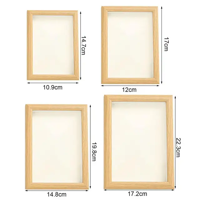 Fog Tölgy Képkeret Üveg Fa Függő Fotó Tartó Az Asztallapokhoz. Keretek Díszítik A Hálószoba Nappali Dekorációját 1 Db - Image 3