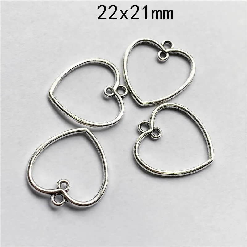

30pcs 22x21mm HeartA Connector Pendants Charms Jewelry Making DIY WomenNecklace Bracelet Handmade Craft Accessories